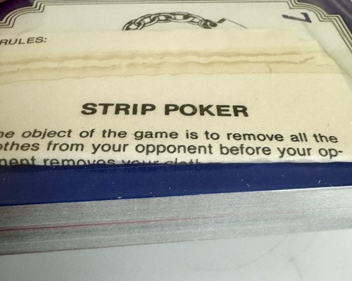1980 Strip Poker Couple Card Game playing cards Sealed Deck Centaur Vintage New - Picture 6 of 6
