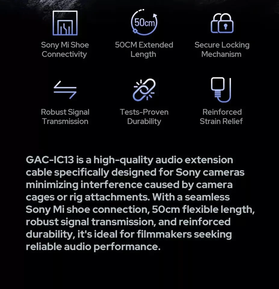 Cable de extensión de audio con zapata de interfaz múltiple Godox GAC-IC13 con montaje de zapata fría 1/4 Foto 3 de 4
