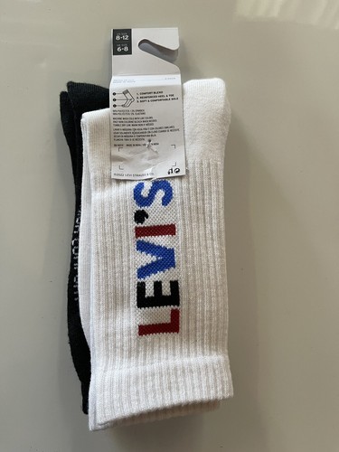 Levis Men's Pride Edition Crew Socks Superior Comfort Regular Cut Black/White - Picture 4 of 4