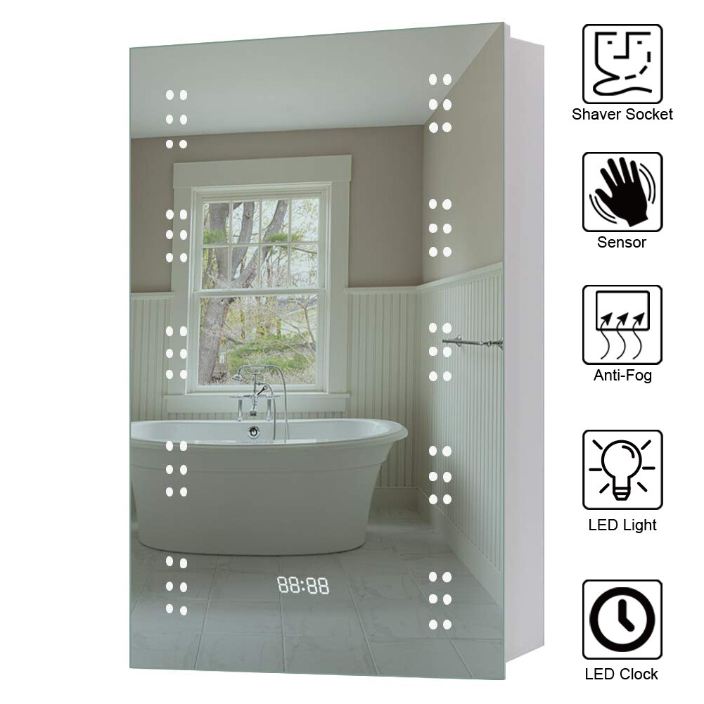 Led Illuminated Bathroom Mirror Shaver Socket Sensor Galactic