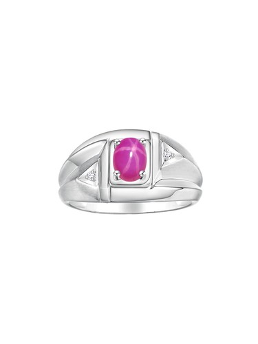 RYLOS Men's 6X4MM Gemstone & Diamond Ring in Sterling Silver, Sizes 8-13 - Picture 26 of 29