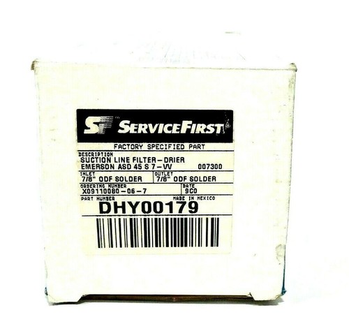 SERVICE FIRST EMERSON DHY00179 LIQUID LINE FILTER-DRIER ASD-45S7VV