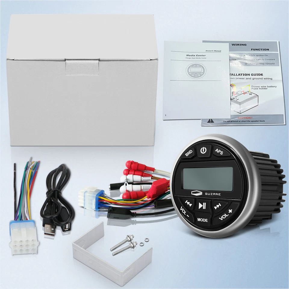 Marine Bluetooth Stereo Guage System w/ Waterproof 6.5" 240W Speakers for Yacht - Image 4 of 4