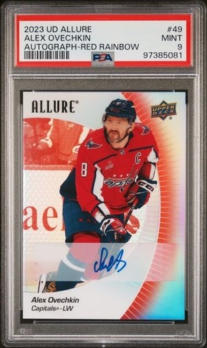 2023-24 Upper Deck Allure Red Rainbow Auto- #49 Alex Ovechkin PSA 9 POP 1