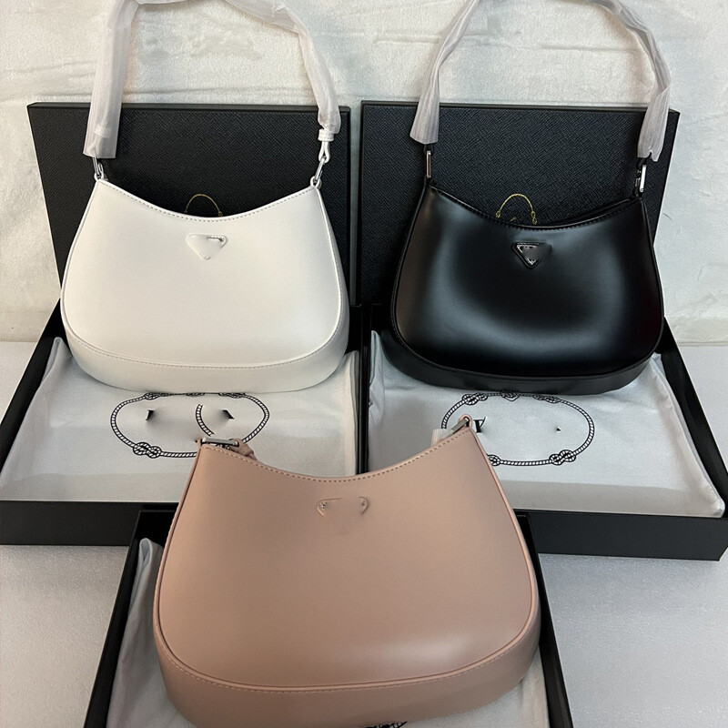 Auth PRAD Cleo 1BC499 Cream Leather - Shoulder Bag