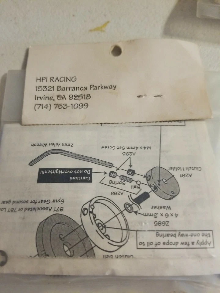 RARE HPI 8206 2 Speed Transmission Kit for Team Losi XX XXT Kinwald XXX BK2 - Image 2 of 2