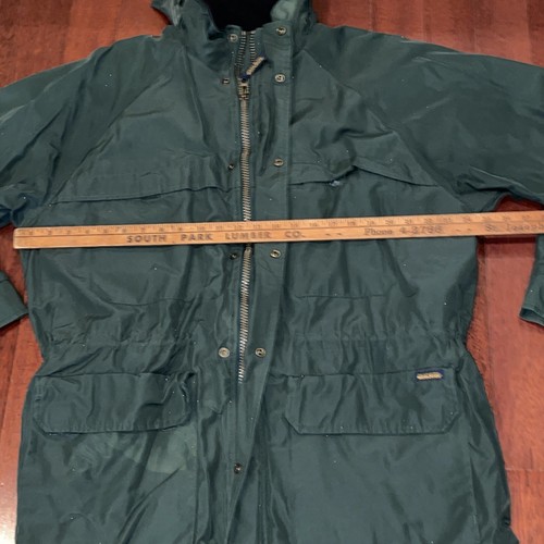 Woolrich Chore Barn Green Coat L Mens Wool Buffalo Flannel Blanket Lined Jacket - Picture 8 of 15