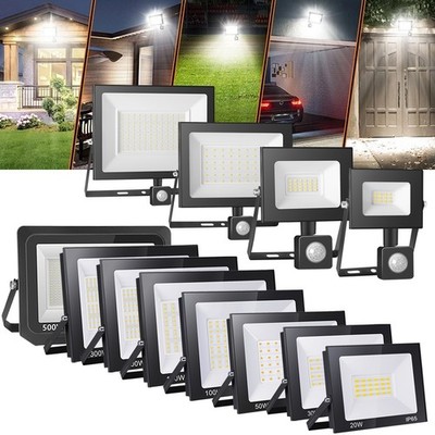 LED Strahler Fluter Außen ohne/mit Bewegungsmelder Scheinwerfer Garten Leuchte