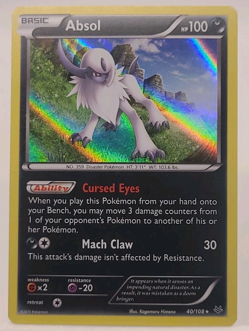 Pokémon TCG Card Absol Roaring Skies XY 40/108 Regular Holo Rare LP