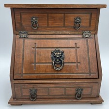 Vintage Wood Jewelry Box Secretary Desk Style...