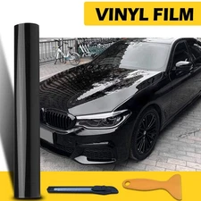 *1.5M Gloss Black Vinyl Vehicle Car Wrap Decal Film Sheet Roll Stickers USA P