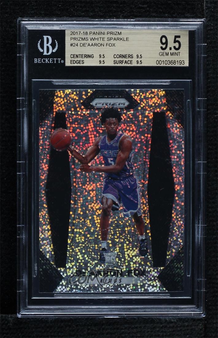 2017 Panini Prizm White Sparkle De'Aaron Fox #24 BGS 9.5 GEM MINT Rookie RC 1s6