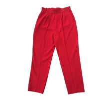 St. John Collection Santana Knit Marie Gray Red Crop Pants Pleated Pocket Size 6