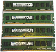 Samsung 16GB 4x4gb DDR3 PC3-12800U Desktop RAM M378B5173EB0-CK0 Set green used