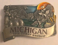 1984 Bergamot Brass Works Michigan The Great Escape Belt Buckle