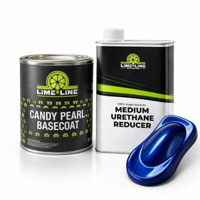 LiME LiNE Candy Pearl Basecoat + Reducer Quart Combo - Cobalt Blue