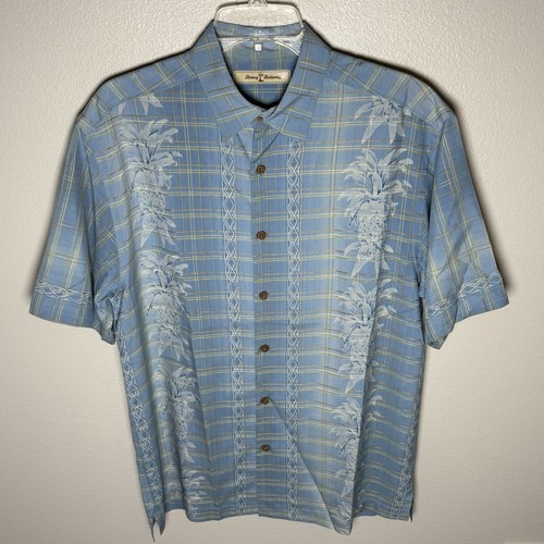 Tommy Bahama Floral Pineapple Pattern 100% Silk Camp Shirt Mens Small S $158