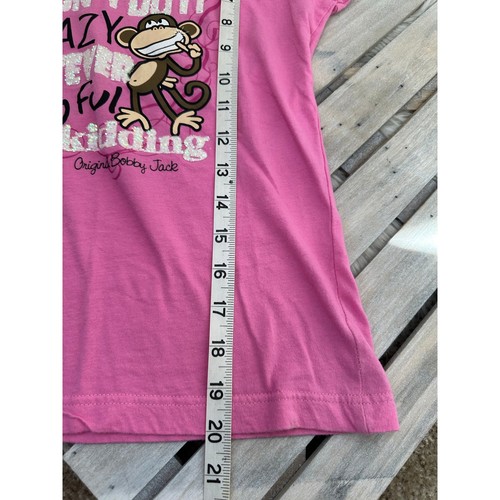 Vintage Y2K Bobby Jack Pink Glitter Graphic Words Short Sleeve T Shirt - Picture 9 of 9