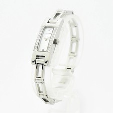 Gucci Watch Ladies GUCCI 3900L Quartz SS Stainless Steel Diamond White Shell Lig