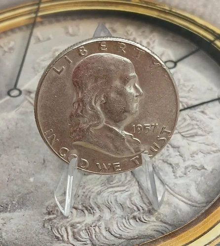 Silver 1957 P Franklin Half Dollar AU/BU Coin   TP 10200