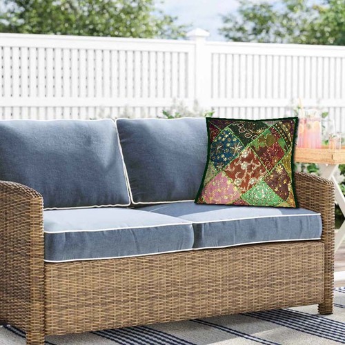 Decorative Home Decor 24 x 24 in Boho Cushion Cover Beaded Boho Sofa Pillow Case