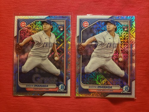 (2) Karten Lot Shota Imanaga RC 2024 Bowman Chrome MOJO REFRACTOR