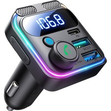 Bluetooth FM Transmitter Car Adapter Bluetooth Car Charger Dual Mic Wireless ...