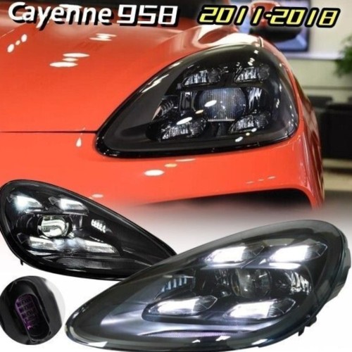 Animation Front Lamps Pair LED Headlight Assembly For Porsche Cayenne 2011-2017 - Picture 3 of 11