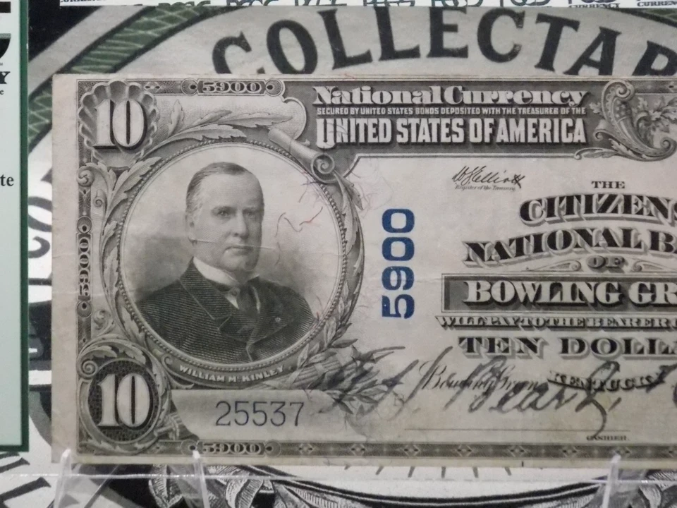 1902 $10 National Bank Note *BOWLING GREEN* KY Fr#633 PCGS VF20 PPQ CH#5900 - Image 2 of 4