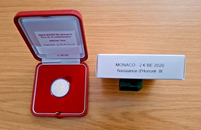 2 Euro Gedenkmünze Monaco 2020, Fürst Honoré III, PP, kpl mit Zert. ,Box, Karton - Bild 1 von 4