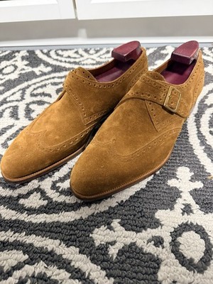 New Edward Green Hove Single Monk Strap 8.5 / 9 E Brown Nutmeg Suede Wingtip
