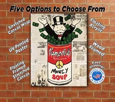 Alec Monopoly Money Soup Canvas Wrap, Framed Canvas, Poster, Wall Art Print