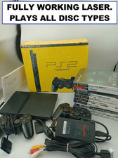 Sony PlayStation 2 PS2 Slim Game Console Original Box + Games + 2X Controllers