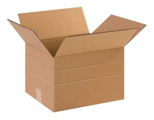 BOX USA Multi-Depth Shipping Boxes Medium 12"L x 10"W x 8"H 25-Pack