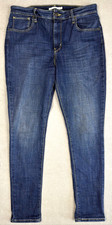 Levis 721 High Rise Skinny Dark Wash Denim 5 Pocket Logo Tag Jeans