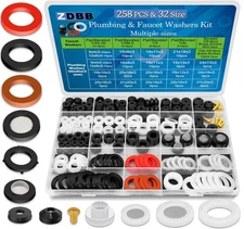 Spigot Washer Hose Gasket Kit 258pcs 2in1 Faucet Valve Stem Shower Repair Set