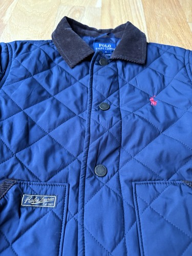 Polo Ralph Lauren Diamond Quilted Barn Blue Winter Jacket Boys Size 6 - Picture 2 of 6