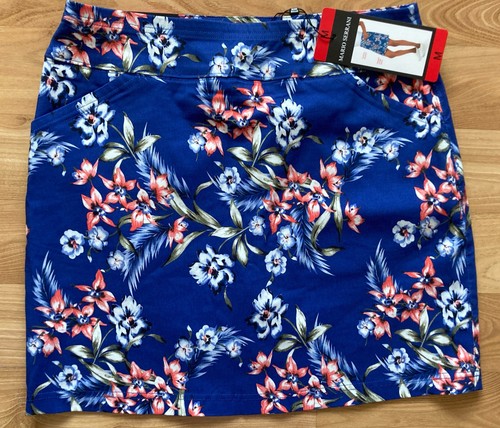 Mario Serrani Comfort Stretch Skort Rock blau geblümt M PULL ON - Bild 1 von 6