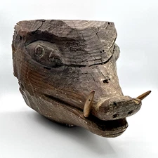 Wood Handmade Pig Boar Shelf Corbel
