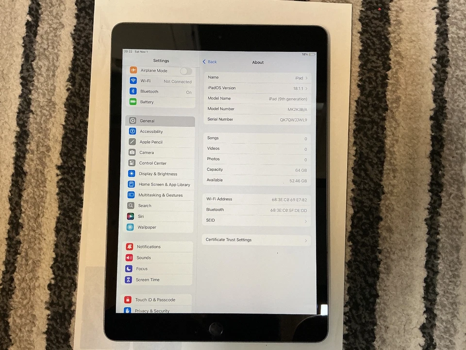 Apple iPad 9th Gen (A2602) 10.2" – 64GB – Space Gray – WiFi – Good Condition - Image 2 of 4
