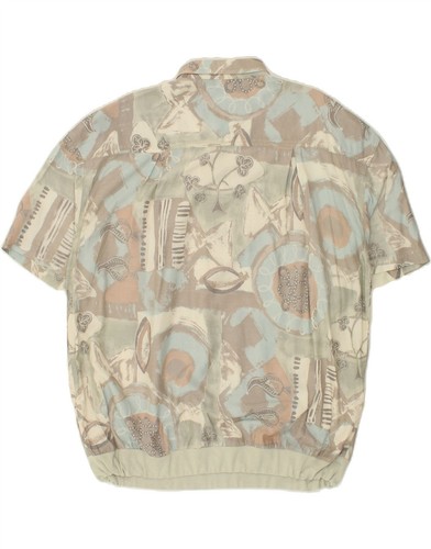 ANGELO LITRICO Mens Short Sleeve Pullover Shirt IT 56/58 XL Grey Patchwork QL06 - Picture 2 of 4