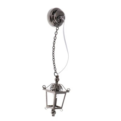 1:12 Maison De Poupée Miniature Vintage Noir LED Plafonnier Kit De Décoration - Photo 1/3