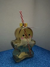 Aldi Gingerbread Man Ornament Sipper Cup Glass Bearista Christmas Holiday 2025