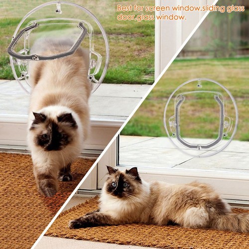 Cat Flap Door 4 Way Locking Cat Doors YOUTHINK Small Pet Door For Cats Small - Picture 8 of 10