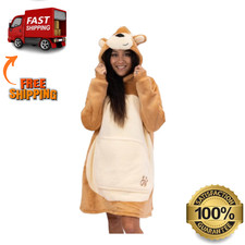 Wearable Blanket Hoodie Oversized Plush Fleece Sweatshirt Bear Hooded Blanket