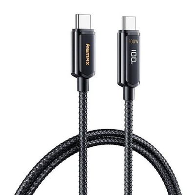 REMAX RC-128A Datenkabel 100W Typ-C auf Typ-C, 1,2m, Zinklegierung geflochten