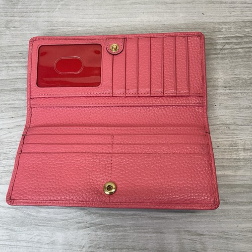 Dooney & Bourke Pebble Grain Leather Pink Slim Long Wallet Credit Card Zip Pouch - Foto 4 di 11