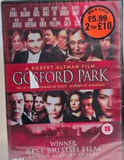 GOSFORD PARK DVD NEW SEALED HELEN MIRREN CLIVE OWEN MAGGIE SMITH EMILY WATSON PB