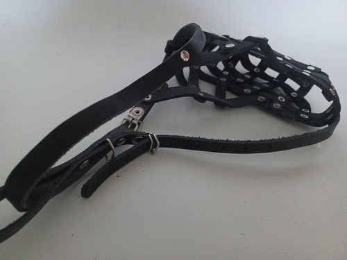 Cesta de cuero real segura bozal para perro 13"- 4" hocico Rottweiler Golden Retriever - Imagen 13 de 20