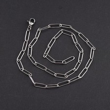 Waterproof 2PCS Stainless Steel 20Inch Paperclip Chain Necklace SSF80-S